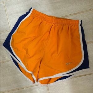 Nike Orange and Navy Athletic Shorts with White Trim
